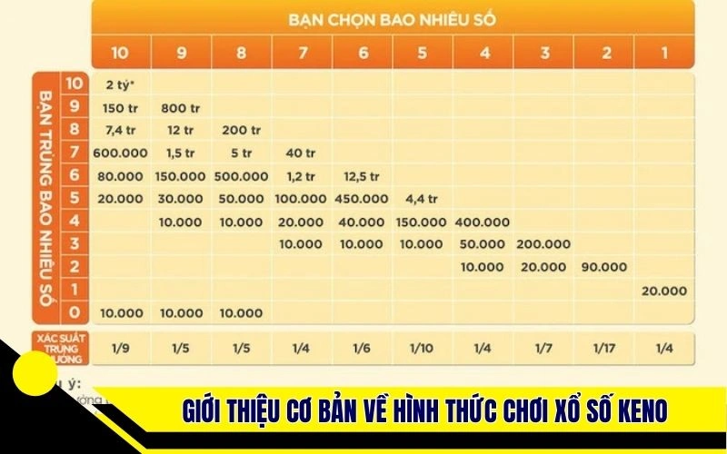 Giới thiệu cơ bản về hình thức chơi xổ số Keno